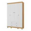 Ver imagem 2 de Guarda-roupa Infantil 122cm 4 Portas e 2 Gavetas Allegra Multimóveis Mp4443 Madeirado/branco
