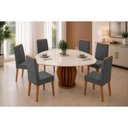 Ver imagem 1 de Mesa Sala Jantar Tokyo+6 Cadeiras Nara Granito DJ Móveis