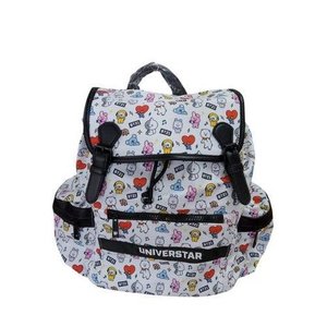 Mochila Infantil Tipo Saco Personagens Bt21 Alta Qualidade Leve Branca Confortável Escola