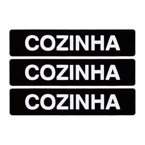 Combo 6 Placas De Sinalização Cozinha 30x7 Acesso - A-409 F9e