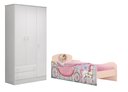 Ver imagem 1 de Jogo Duas Peças Guarda-Roupa Qmovi 2617 e Cama Floresta