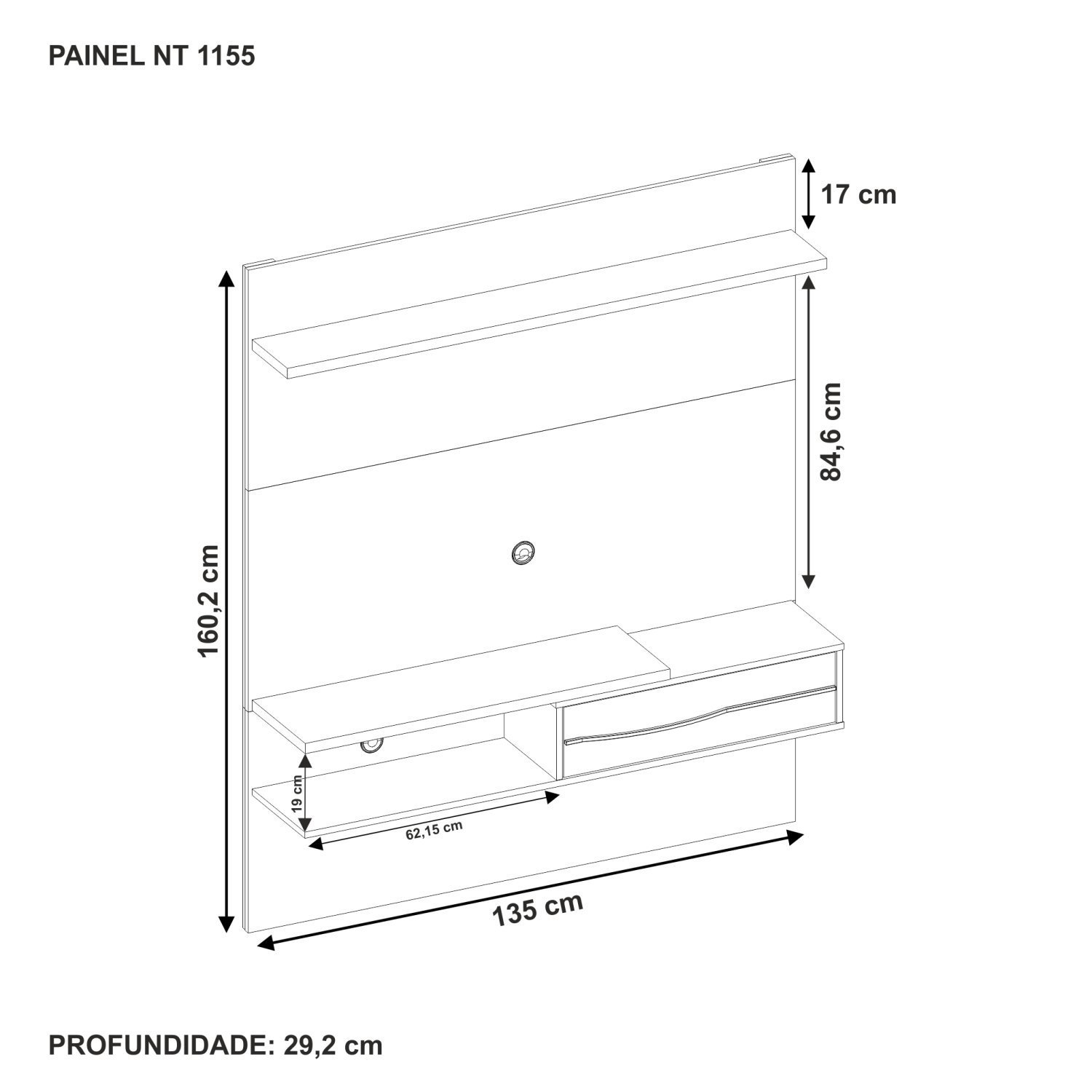 Painel ara TV de até 55 Polegadas NT 1155  - 4