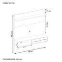 Ver imagem 4 de Painel para TV até 55 Polegadas 135CMX160,2cm 1 Porta 1 Prateleira Off White Freijó Trend Nt 1155 Branco