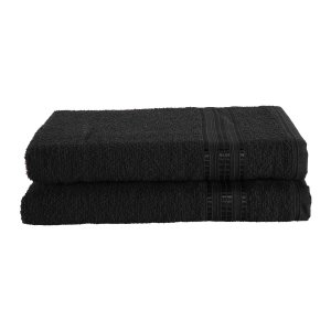 Kit 2 Toalhas de Banho 100% Algodão Linea:preto