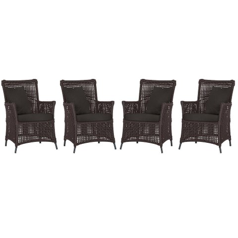 4 Poltronas Igapó Alumínio Micro Pintura Preta Corda Náutica Estofado 9