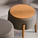 Ver imagem 6 de Puff Dual 2 em 1 Acabamento Moderno Vira Mesa de Apoio Linho Chumbo