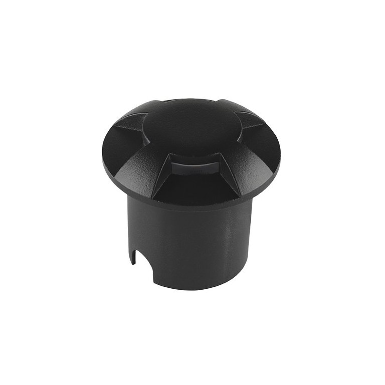 Balizador de Solo Preto Led Taschibra Dome 4 Fachos 1w 3000k - Preto - Luz Quente 3000k