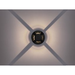 Balizador de Solo Preto Led Taschibra Dome 4 Fachos 1w 3000k - Preto - Luz Quente 3000k - 2