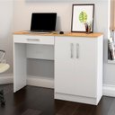 Ver imagem 4 de Escrivaninha com Organizador 2 Portas 120cm Space Patrimar Branco/cinamomo