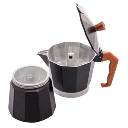 Cafeteira Italiana Wolff de Alumínio Preta Fosca 300ml - 5