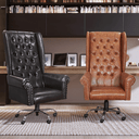 Ver imagem 2 de Cadeira de Escritório Giratória Presidente Chesterfield Via Encanto Corano Preta