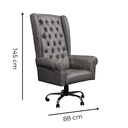 Ver imagem 3 de Cadeira de Escritório Giratória Presidente Chesterfield Via Encanto Corano Preta