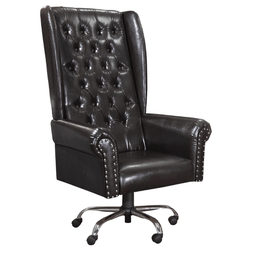 Cadeira de Escritório Giratória Presidente Chesterfield Via Encanto Corano Preta - 1