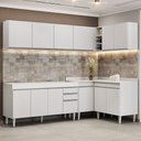 Ver imagem 2 de Armário de Cozinha Modulado de Canto 6 Peças Cp31 Balcão sem Tampo Branco - Lumil Lumil Móveis