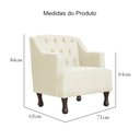 Ver imagem 6 de Poltrona Decorativa Pés Luis XV Gênises Encosto Capitonê Suede Marfim Carolina Moveis