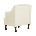 Ver imagem 3 de Poltrona Decorativa Pés Luis XV Gênises Encosto Capitonê Suede Marfim Carolina Moveis