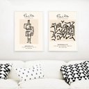 Ver imagem 1 de Kit 2 Quadros Arte Minimalista Paul Klee 45x34cm - com Vidro:madeira Branca