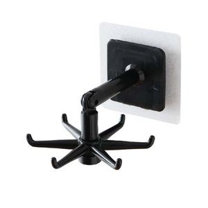 Gancho Giratório 360 de Parede ou Teto Kit C/ 2 - Preto