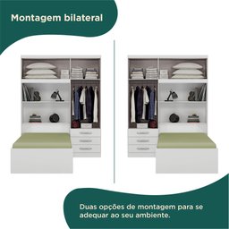 Guarda Roupa Infantil com Cama 4 Portas 3 Gavetas Lisboa Espresso Móveis - 10