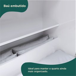 Guarda Roupa Infantil com Cama 4 Portas 3 Gavetas Lisboa Espresso Móveis - 4