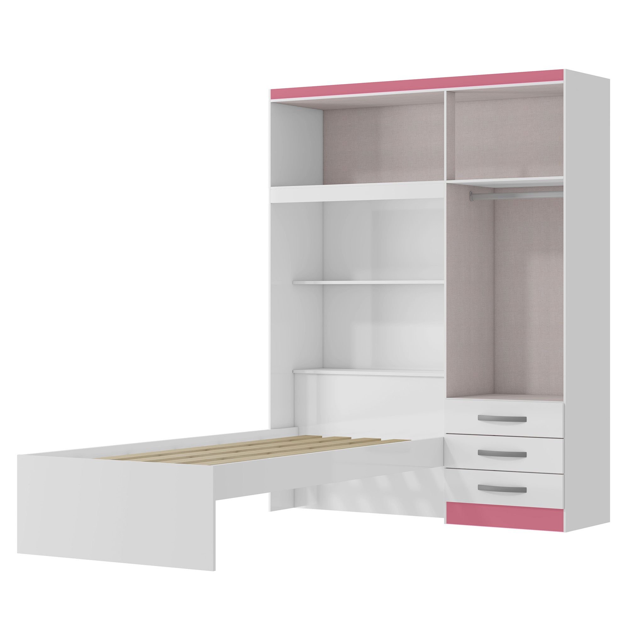 Guarda Roupa Infantil com Cama 4 Portas 3 Gavetas Lisboa Espresso Móveis - 5