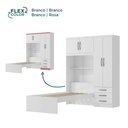 Ver imagem 7 de Guarda Roupa Infantil com Cama 4 Portas 3 Gavetas Lisboa Espresso Móveis Branco/Pink