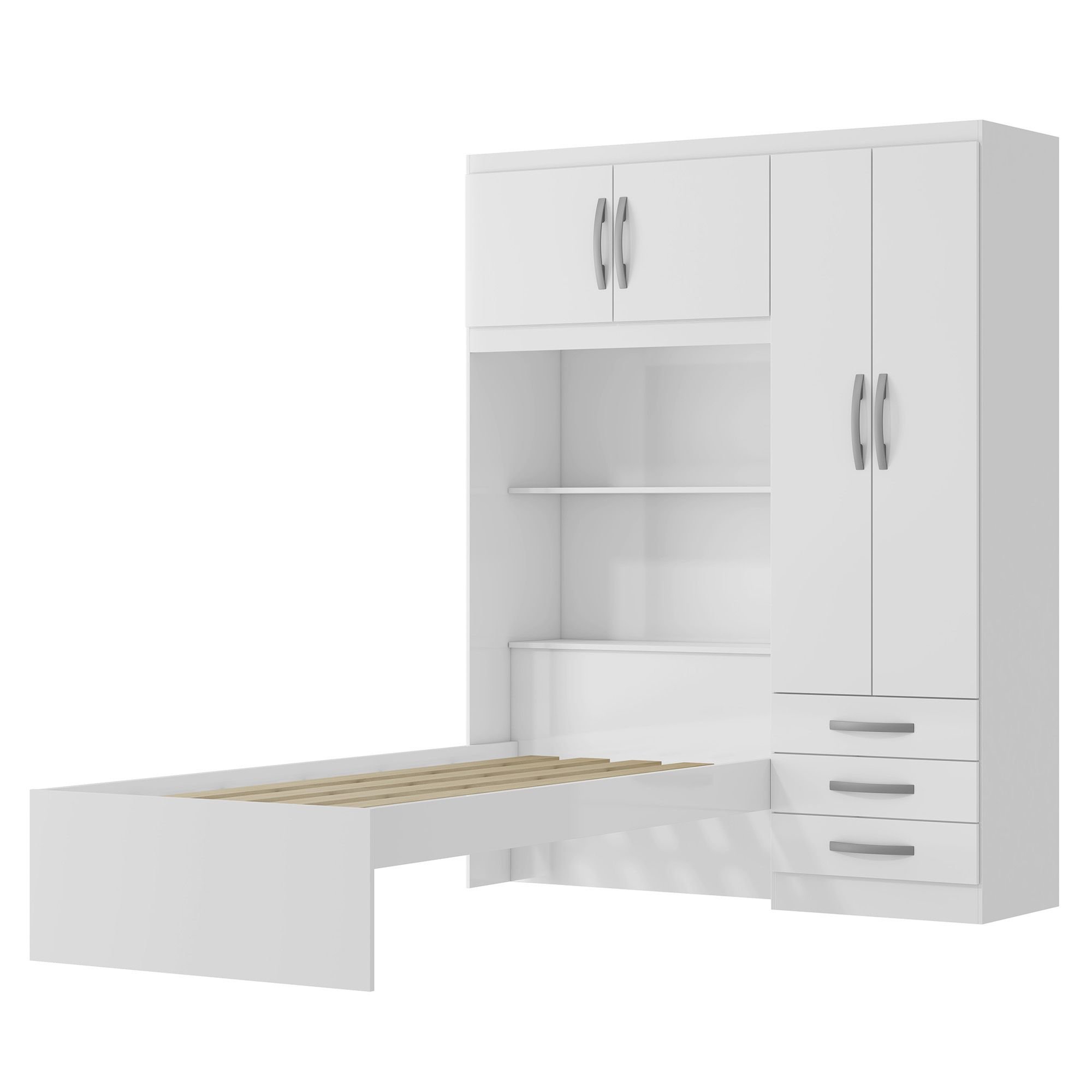 Guarda Roupa Infantil com Cama 4 Portas 3 Gavetas Lisboa Espresso Móveis - 4