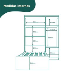 Guarda Roupa Infantil com Cama 4 Portas 3 Gavetas Lisboa Espresso Móveis - 6