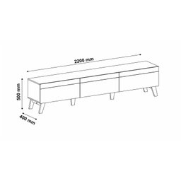 Rack para TV até 70 Polegadas 220cm 3 Gavetas Retrô Manchester Yescasa - 4