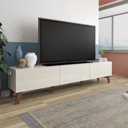 Rack para TV até 70 Polegadas 220cm 3 Gavetas Retrô Manchester Yescasa - 3