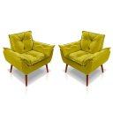 Ver imagem 1 de Kit 02 Poltrona Opala Decorativa Suede