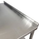 Ver imagem 4 de Mesa de Aço Inox Industrial 140x60x90 cm com 2 Prateleiras Plano Liso com Espelho Nortinox