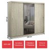 Guarda-roupa Casal 3 Portas com 1 Espelho 100% Mdf 1902e1 Marfim Areia - Foscarini - 2