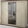 Guarda-roupa Casal 3 Portas com 1 Espelho 100% Mdf 1902e1 Marfim Areia - Foscarini - 1