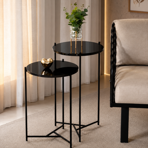 Conjunto de Mesa Lateral Áquila - Preta