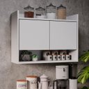 Ver imagem 1 de Armário Aéreo de Cozinha Multiuso com 2 Portas e Nicho Cecília Branco