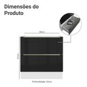 Ver mais imagens de Balcão de Cozinha 80 Cm 2 Gavetas (sem Tampo) Branco/preto Lux Madesa Branco/preto