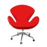 Cadeira Poltrona Swan Office Giratória Couro Sintético Vermelho - 2