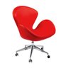 Cadeira Poltrona Swan Office Giratória Couro Sintético Vermelho - 1