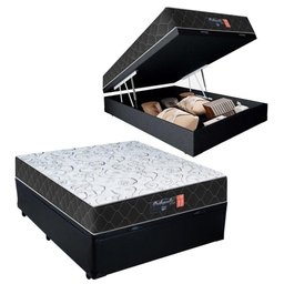 Cama Box Baú Casal + Colchão Semi Ortopédico Extra Firme Espuma D33 Prime Colchões 138x188x72 - 1