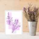 Ver imagem 1 de Quadro Decorativo Moderno Flores Lavanda 33x24cm - com Vidro:moldura Preta