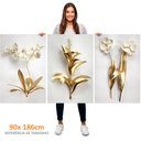 Ver imagem 3 de Kit 3 Quadros Retangulares - Trio de Flores Douradas