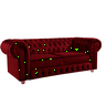 Namoradeira Chesterfield Bourbon 3 Lugares Via Encanto Veludo Bordô - 1