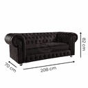 Ver imagem 3 de Namoradeira Chesterfield Bourbon 3 Lugares Via Encanto Veludo Bordô