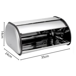 Porta Pão em Aço Inox e Plástico 35cm - 2