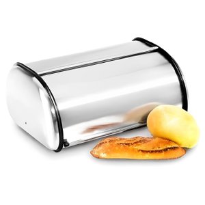 Porta Pão em Aço Inox e Plástico 35cm