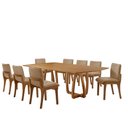 Ver imagem 2 de Sala de Jantar Mesa Flora 220cm Tampo Laminado Barril com 8 Cadeiras Bella