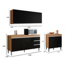 Ver imagem 3 de Conjunto Kit Cozinha Compacta Moderna Balcão sem Tampo Armário Aéreo e Balcão Cooktop Ajl Móveis
