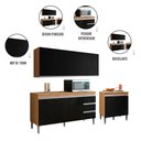 Ver imagem 4 de Conjunto Kit Cozinha Compacta Moderna Balcão sem Tampo Armário Aéreo e Balcão Cooktop Ajl Móveis