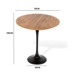 Conjunto Mesa Bistrô Saarinen 70 cm Tampo Antíqua Base Altura 105 cm Preta + 2 Banquetas Cercatto Gi - 4